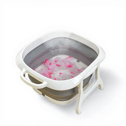 ochama×J.ZAO Large Collapsible Foot Soak with Massage Pellets - Foldable Support Upgrade