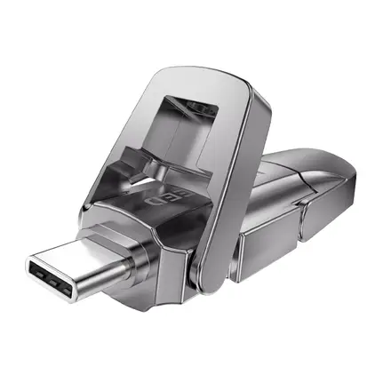 MOVESPEED USB Flash Drive – 512GB Thumb Drive, 1090MB/s High-Speed Read, USB 3.2 Gen 1 + Type-C Dual Interface, Zinc Alloy Flip Cover Design, YSUYVP10-512GSR