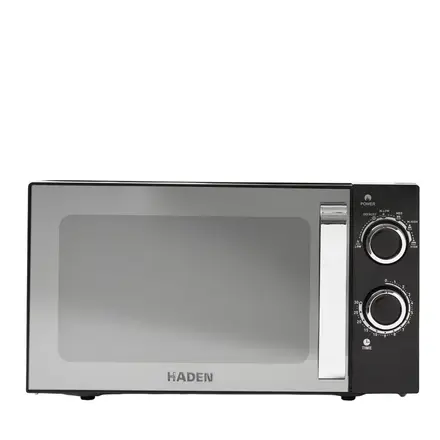 Haden Solo Microwave With Mirror Door - 20L, 800W, Manual Controls, 6 Power Levels, Defrost Setting & Express Cooking, Model 207777