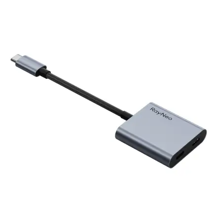 RayNeo USB-C to Glasses Charging Adapter, Charge and Play, Compatible with Switch 2, ROG Ally, PS4/5, Xbox, Mac mini, Laptop, Support 100W PD Charging and 4K@60 Hz Compatible