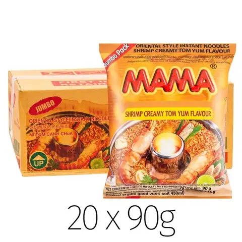 MAMA nouilles instantanées saveur Tom Yum crevette crémeuse carton 20 x 90 g