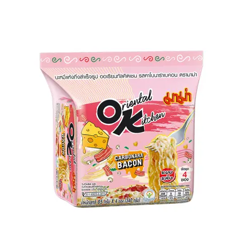Mama Noodles - Ok Carbonara Bacon Multipack 85gx4 妈妈 - 奶油培根面四连包