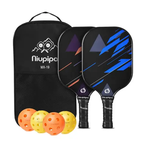 NIUPIPO Pickleball Paddles Set of 2 – Fiberglass Material, Polypropylene Honeycomb Core, USAPA Certified, Lightweight Design, Comfortable Grip, Ideal for Beginners & Intermediate Players, MX-19