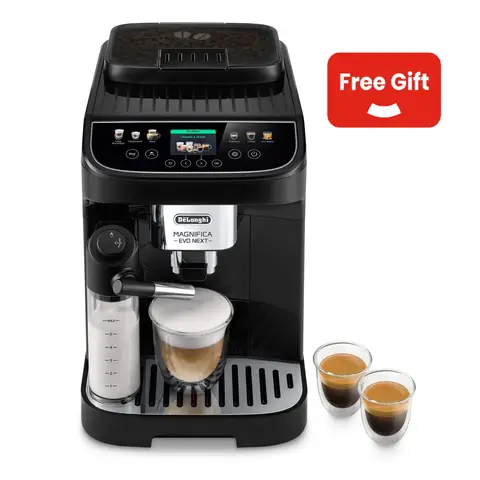 De'Longhi Magnifica Evo Next ECAM310.60.B, Automatic Bean To Cup Coffee Machine with Auto Milk, LatteCrema Hot Milk Frother - Black [Limited Time Only - Add 2 Free Gifts At Checkout]