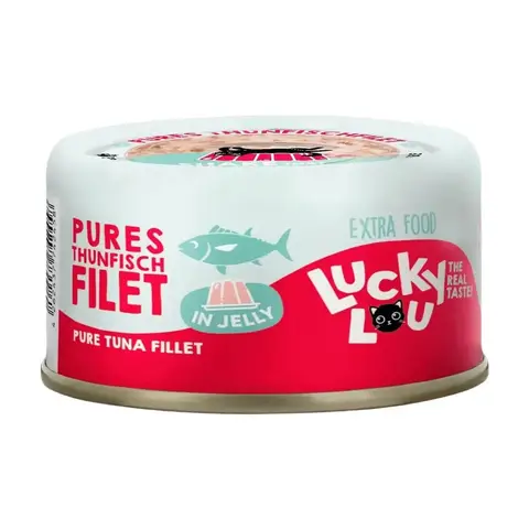 LUCKY LOU Katzen-Nassfutter Thunfisch in Jelly - 12 x 70g - Getreidefreies Ergänzungsfutter, ohne Zucker oder Konservierungsstoffe