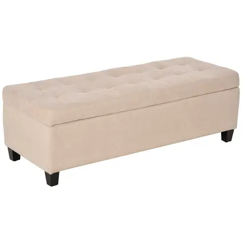 HOMCOM Ottoman Storage Classic Tufted Beige