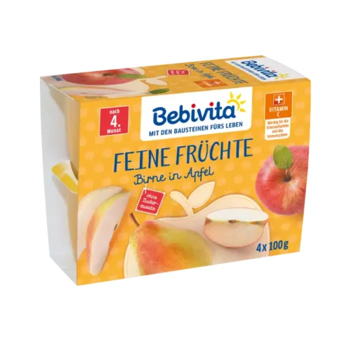 Bebivita Feine Früchte Birne in Apfel (ab 5. Monat) 4 x 100 g