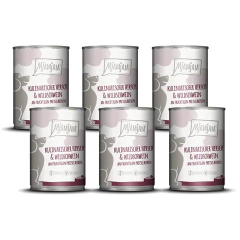 MjAMjAM Kulinarischer Hirsch & Wildschwein an Preiselbeeren 6 x 400 g