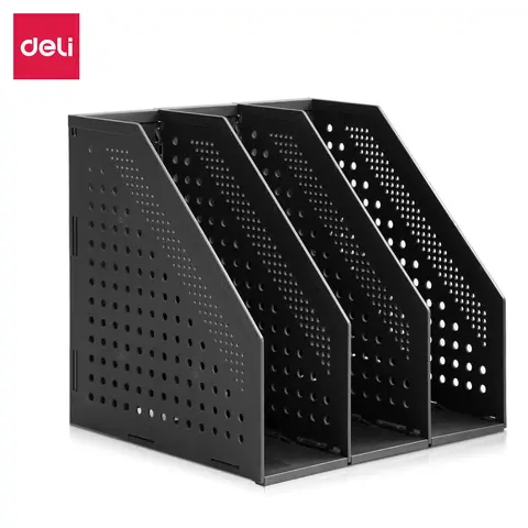 Deli Tri-Fold File Organizer, Office Desk Storage, Dark Gray, 1-Unit