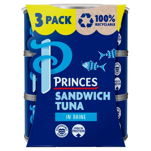 Princes Sandwich Tuna In Brine 3 x 140g