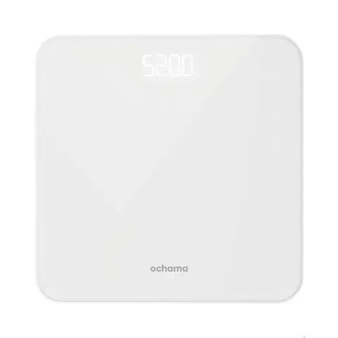 ochama Digital Weighing Scales - Smart Scales for Body Weight, High Precision Scales, Tempered Glass Bathroom Scales, High-contrast LED Display, 2* AAA Batteries Included - For Household, Bathroom - 260*260*24 mm, Ranging 5-180 kg