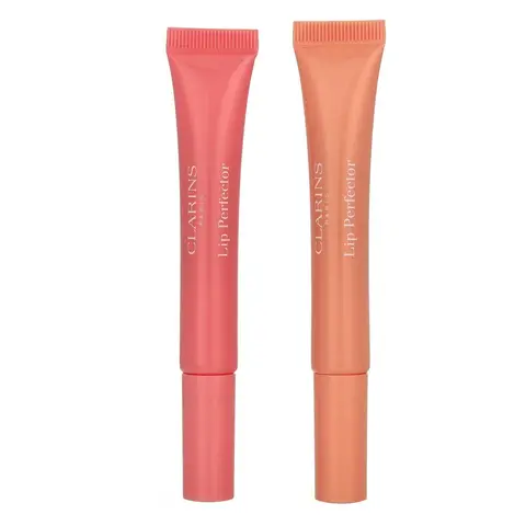 Clarins Natural Lip Perfector Duo - 01 Rose Shimmer & 02 Apricot Shimmer