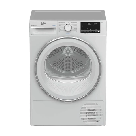 Beko B3T42239 8kg Front Load Heat Pump Dryer, Allergy-Friendly, 15 Programs, Steam Function, Multifunction Display, Aquawave Gentle Drum, White [Energy Class A++]