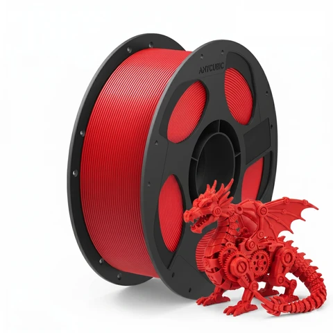 JOYBUY x ANYCUBIC PLA Basic Printing Filament, 1kg Spool, 1.75mm Diameter, ±0.02mm Tolerance - Red