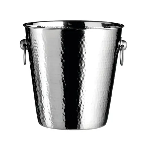 Maison by Premier Reflective Hammered Effect Stainless Steel Champagne Bucket, Stylish Unique Ample Space Design Bucket