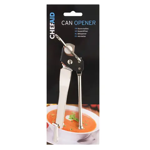 Chef Aid Traditional Design Can Opener with Butterfly Twist, Everyday Basic with intergrated Bottle Opener