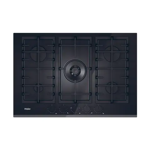 Haier HAVG75TBBP 75cm Gas on Glass Hob with Preci Flame - Black