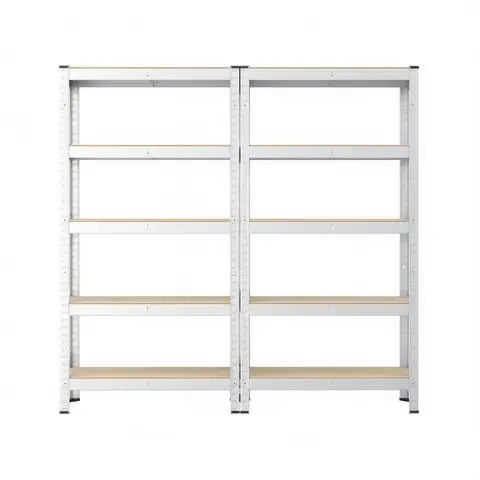 SONGMICSHOME 5-Laags Opbergrek Set van 2, Stalen Rek voor Opslag, voor Garage, Schuur, Zilver