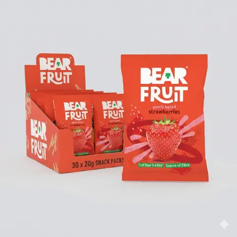 BEAR Fruit Gently Baked Strawberries 14 x 35g