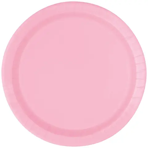Unique Party Paper Plates, Lovely Pink, 22cm, 16 Pack