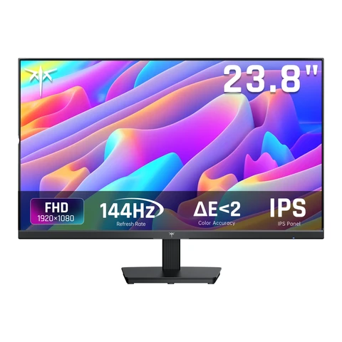 Ktc 24 inch gaming monitor 144 Hz 1080P FHD, IPS computermonitor met 1500:1 contrast, 116% sRGB, Adaptive Sync, HDMI DP eye care kantbaar desktopdisplay voor pc-gamer & kantoorwerk, H24B9S