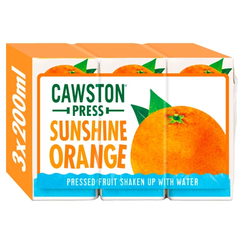 CAWSTON PRESS ORANGE FRUIT WATER 3 X 200ml