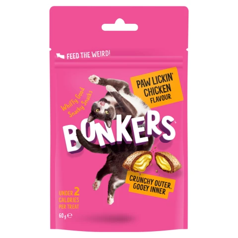 Bonkers Paw Lickin Chicken Flavour Cat Treat 60g