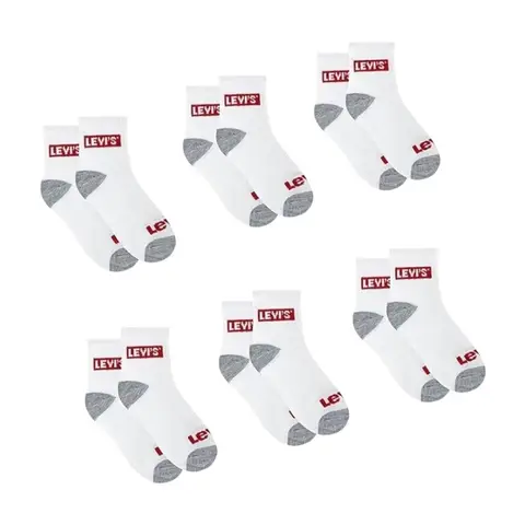Levi's Kinderkousen LHN BOX TAB MID CUT 6PK LEVIS WIT 9