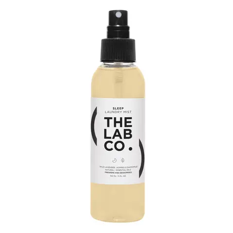 The Lab Co. Sleep Laundry Mist. 150ml pillow spray. Deodoriser and Freshener. Revives bedding and sleepwear. Lavender and chamomile for a relaxing night's sleep.