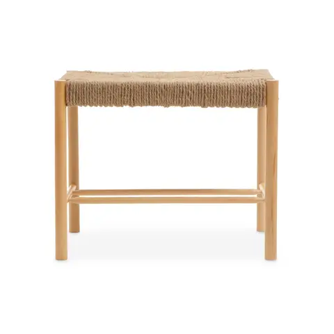 Interiors by Premier Stool Bandar Beech Wood & Hemp Rope Natural