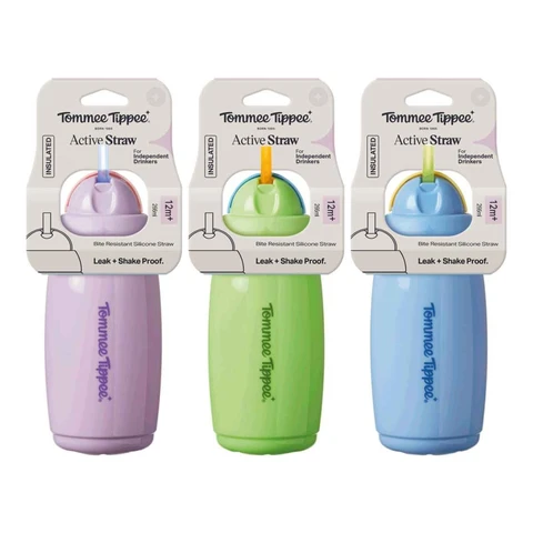 Tommee Tippee Insulated Straw Cup 12+ Months 266ml Assorted Colours