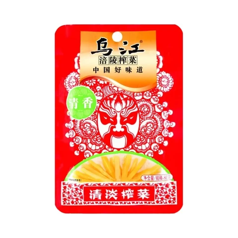 Wu Jiang leicht eingelegter Senfkohl mit Süßungsmitteln, 80 g/Packung