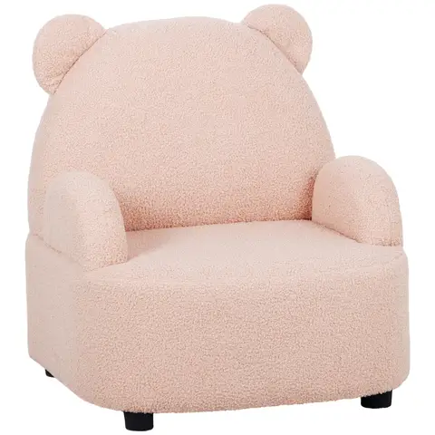 AIYAPLAY Kids Armchair, Bear Shaped Toddler Chair, Baby Armchair for Bedroom Playroom Living Room, for Boys and Girls Pink