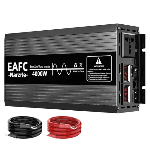 EAGLE 4000 W reiner Sinuswechselrichter, 12V DC zu 220V AC, Universal-EU-Steckdose, Auto-Wechselrichter-Zubehör