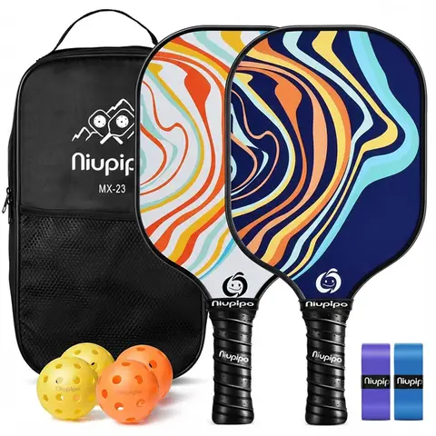 NIUPIPO Pickleball Paddles Set of 2 – Fiberglass Material, Polypropylene Honeycomb Core, USAPA Certified, Lightweight Design, Comfortable Grip, Ideal for Beginners & Intermediate Players, MX-23