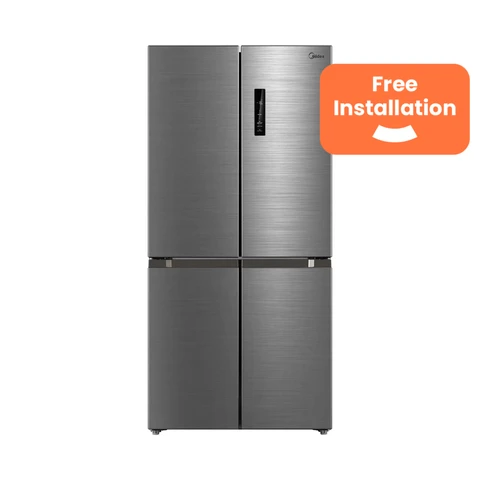 Midea MDRF632FIE46 84cm Wide Wifi Connected Total No Frost Multi Door American Fridge Freezer, Inox, E Rated