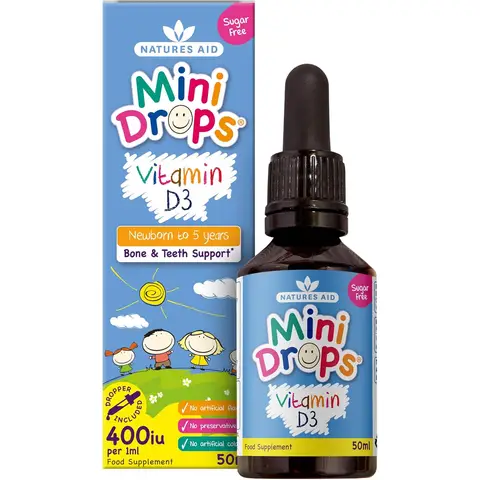 Natures Aid Mini Drops Vitamin D3 for Infants & Kids - 50ml