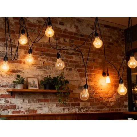 White Label SALE Black PVC LED String Lights with E27 Base | 10×3L Warm White A60 Transparent Bulbs (30cm Spacing),Non-Connectable, 300cm Lead Wire | GS Certified, Steady-On Mode