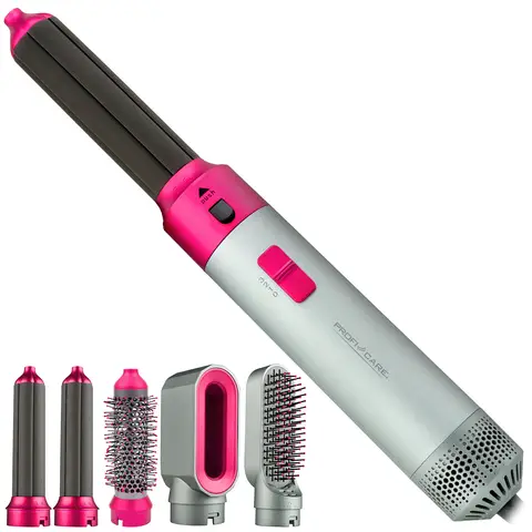 ProfiCare® Warmluftbürste | 4in1 Hairstyler für Locken, Volumen, Glätten und Trocknen | 1000W Rundbürstenföhn | Föhnbürste 3 Stufen | inkl. Organizer für Aufbewahrung | Airstyler PC HAS 3132 pink