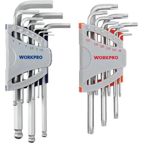 WORKPRO 18Tlg Cr-V Inbussatz 1.5-10mm Kugelkopf Langarm