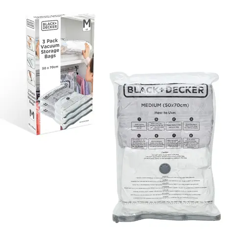 BLACK+DECKER Vacuum Storage Bags Medium, Pack of 3
