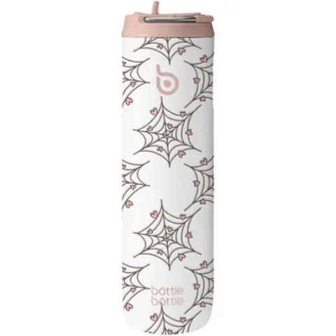 Bottle Bottle Insulated Stainless Steel Water Bottle 750 ml with Straw, Lid & Handle - Leak-Proof, BPA-Free, Double Walled - Ideal Water Bottle for Sports, Travel & Fitness (Cupid Web)