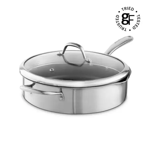 Good Food by Tower Tri-Ply 28cm Multi-Pan with Lid, Induction Compatible, Stainless Steel