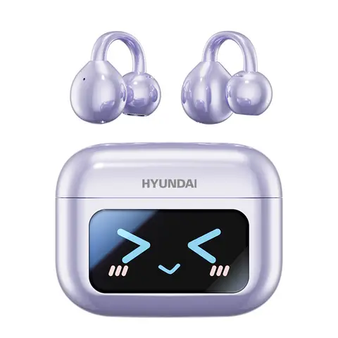 HYUNDAI M100 Purple Wireless Earphones mit Ohrbügeln für komfortables Hören