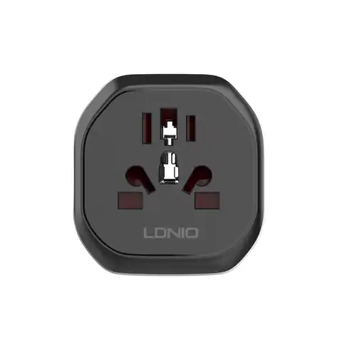 LDNIO Universal Travel Adapter – UK Plug, Compatible with US/EU/CN/AU, 100–250V 50/60Hz 10A 2500W