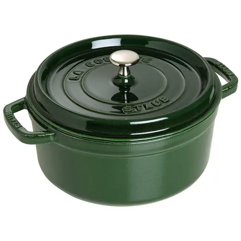 Staub Bräter 24 cm rund basilikumgrün