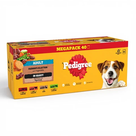 Pedigree Adult Wet Dog Food Farmers Selection In Gravy 40x 100g Pouch