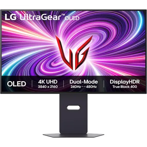 LG UltraGear OLED Gaming Monitor 32GS95UV-B, 32 inch UHD 4K, Dual mode 4K: 240Hz / FHD: 480Hz, 0.03ms Response Time, NVIDIA G-Sync & AMD FreeSync Premium Pro, 7W Stereo speakers, DisplayPort, HDMI 2.1
