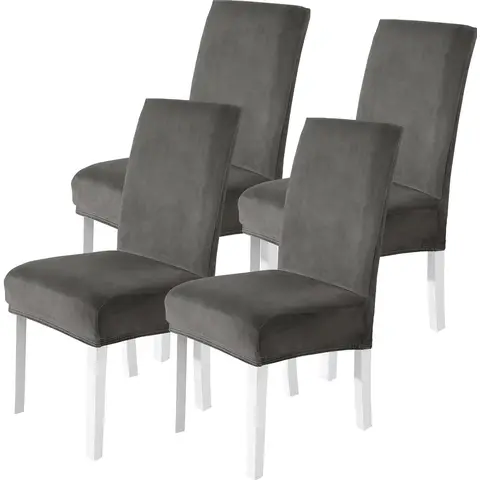 YSTYLE Dining Chair Covers Seat, Chair Slipcover for Dining Room, 4 Pieces, YHR, Grey
