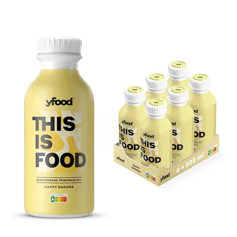 YFood Trinkmahlzeit Happy Banana 500 ml X 6